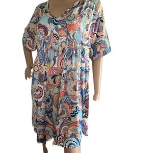 ❤️Vibrant Boho Print Lounge Dress by M.T.S. Size Large